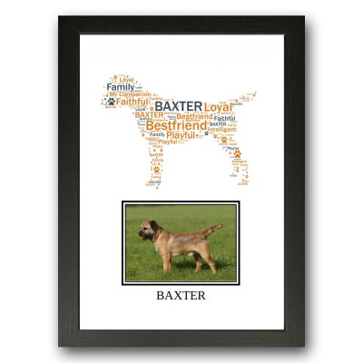 Personalised Border Terrier Dog Word Art Gift Print